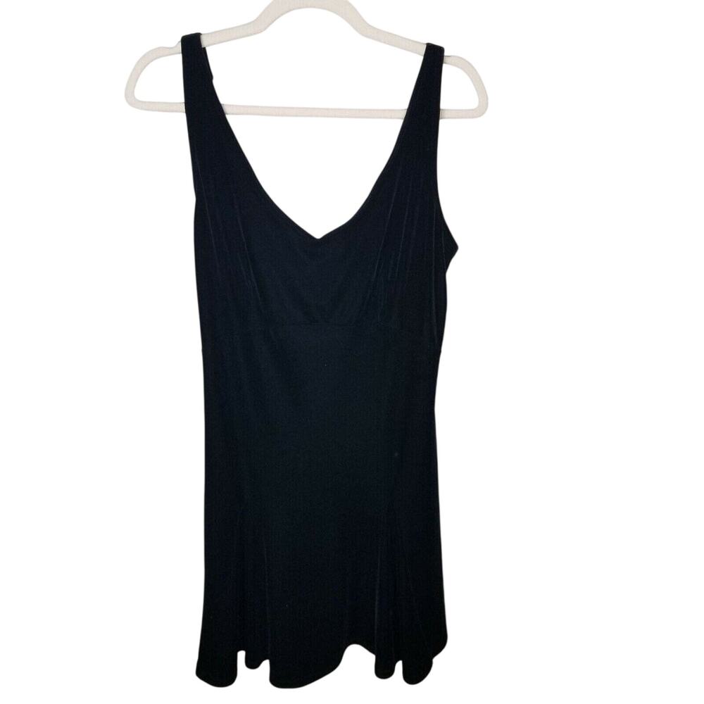 Vintage Victorias Secret Velvet Chemise Lingerie M Night Dress Sleepwear Black